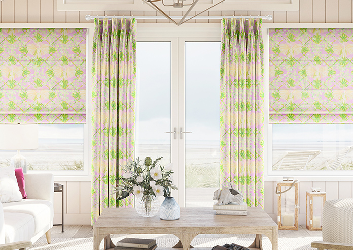 Faded Glamour, Goddess Green Pink - Made To Measure Curtains - Image 3